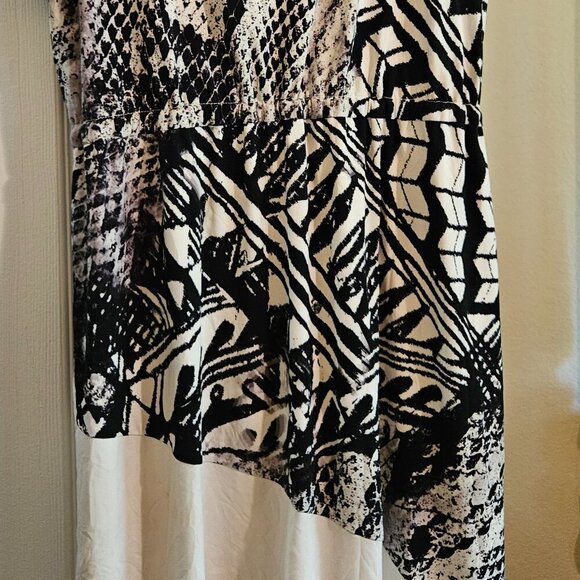 Morgan Mcfeeters Vintage Snakeskin Midi black Fall Aysymetric Slimming dress  14 - Picture 10 of 10